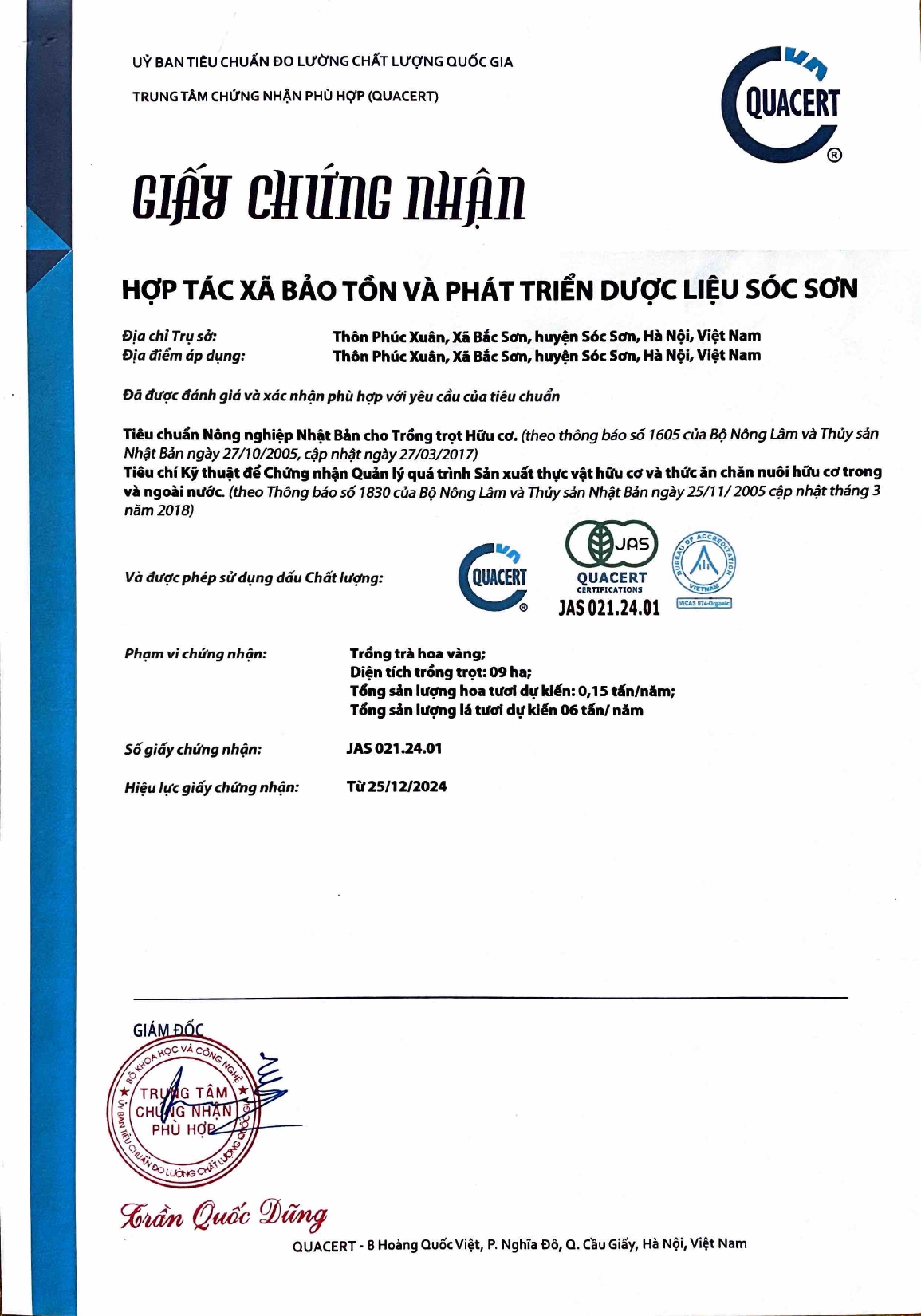 Giấy chứng nhận hợp tác xã