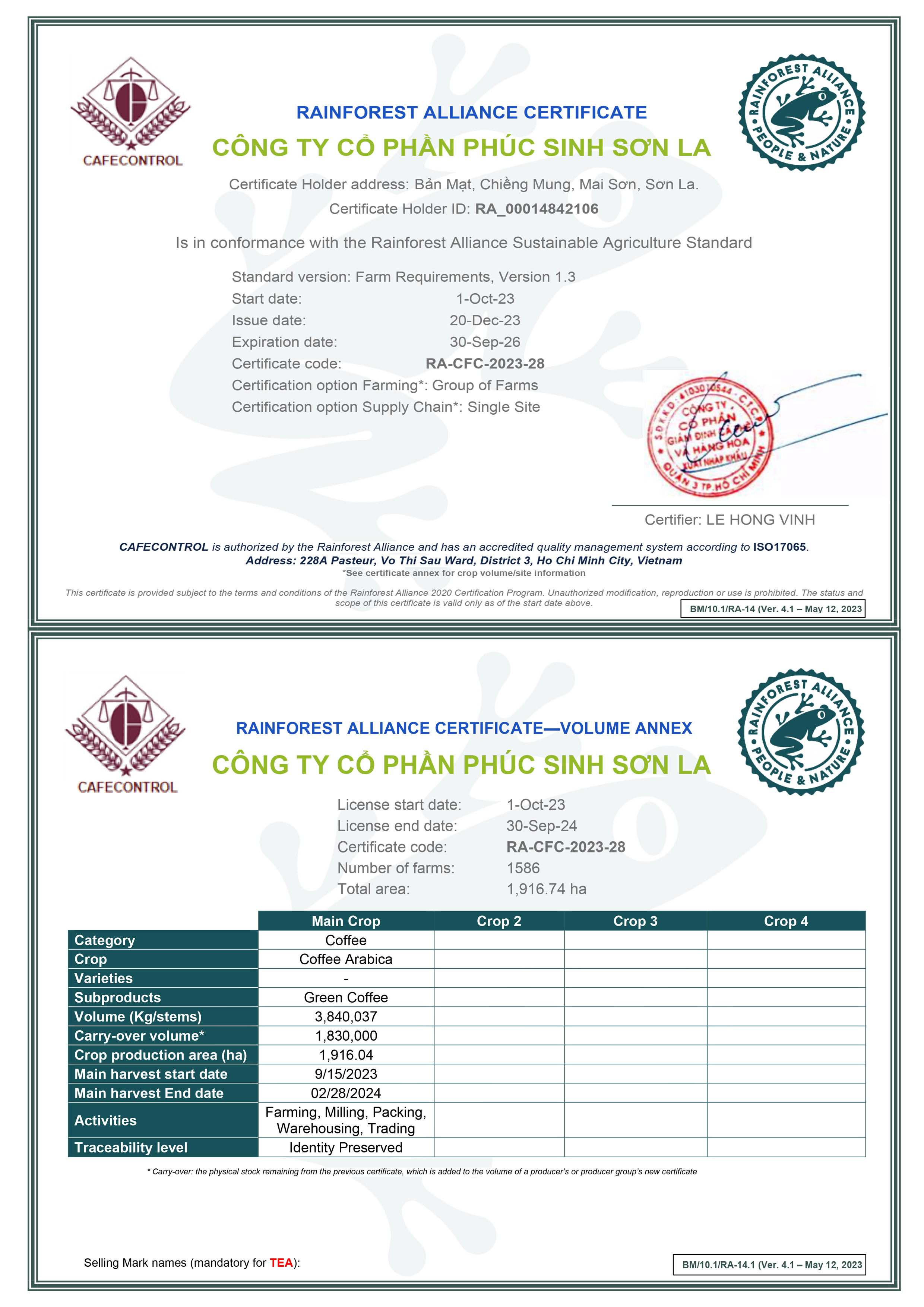 Giấy chứng nhận RA